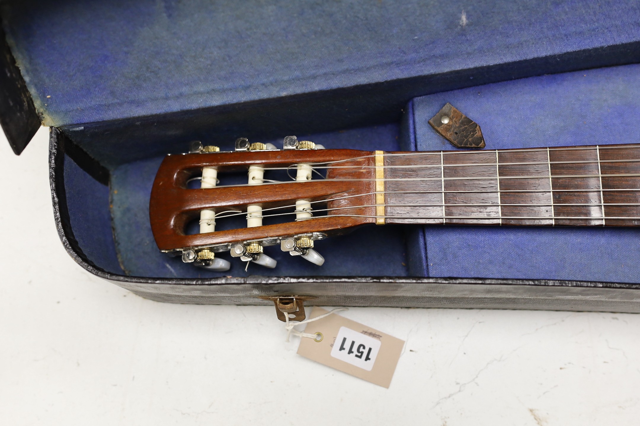 A Panormo/Guiot style 1840's Spanish guitar with hard case